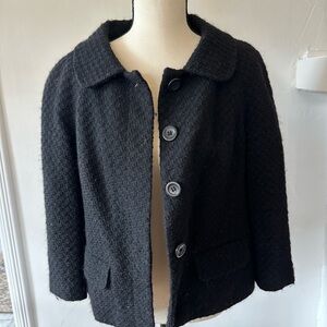 Ann Taylor Textured Black Pea Coat